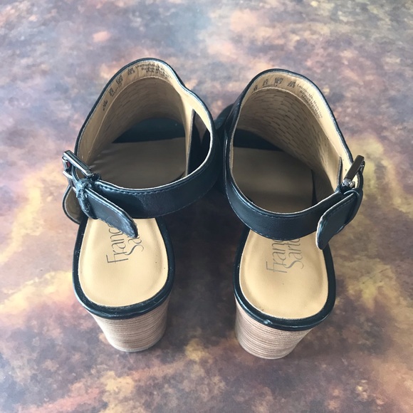 Franco Sarto 3” Black Sandal Wedge Heels - Picture 3 of 10